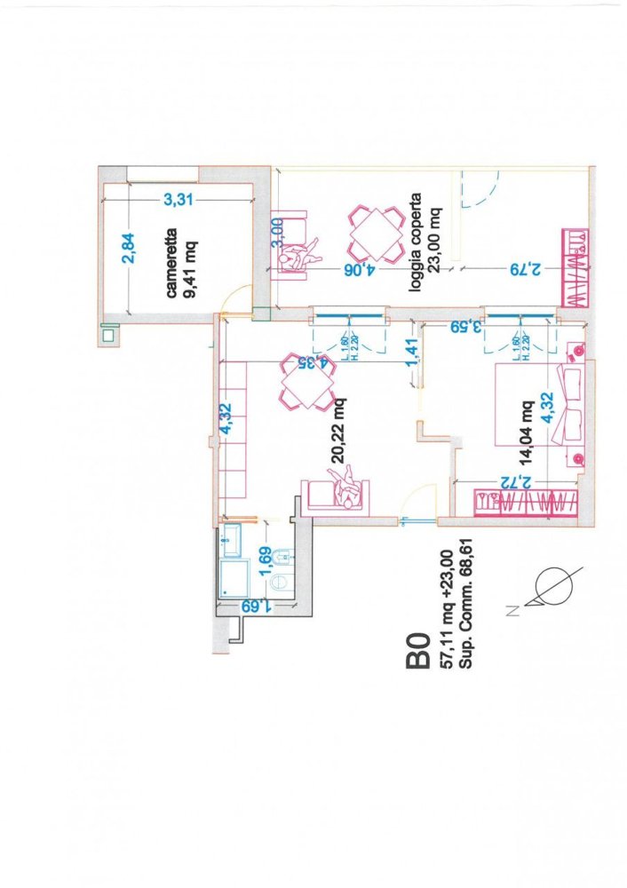 3 rooms Apartment in Rome, Italy No. 27174