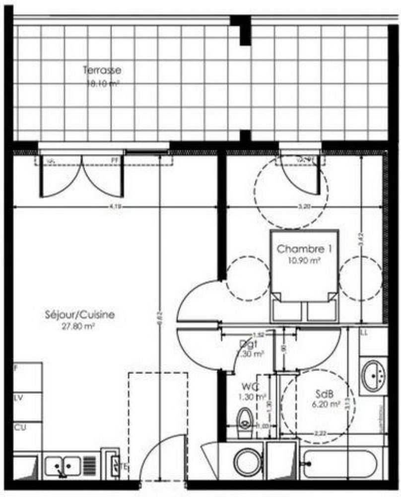 Estudio en el condominio en Miramas, France No. 15347
