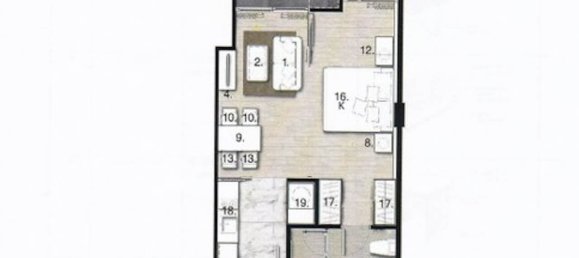 Apartamento com 1 quarto em condomínio em Bangkok, Thailand N.º 2863 15