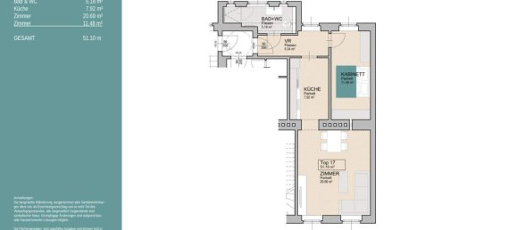 2-salle Appartement à Brigittenau, Austria No. 56775 15