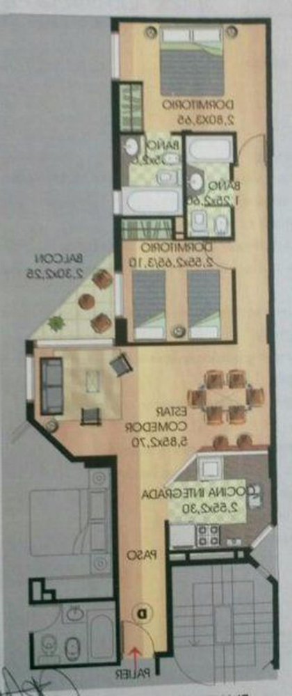 Apartamento de 2 dormitorios en Córdoba, Argentina No. 10901