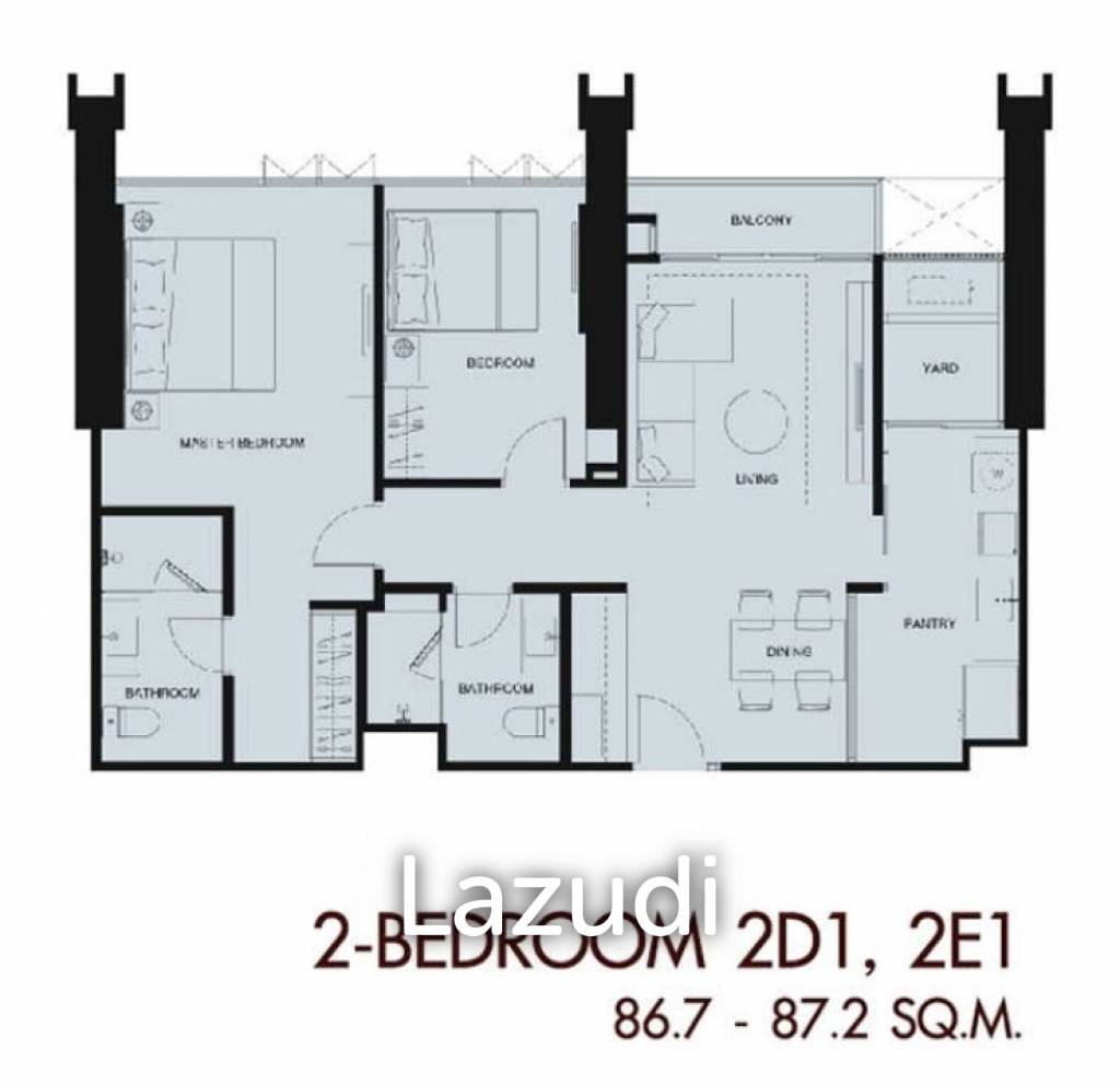 2 bedrooms Condo in Dusit, Thailand No. 13425