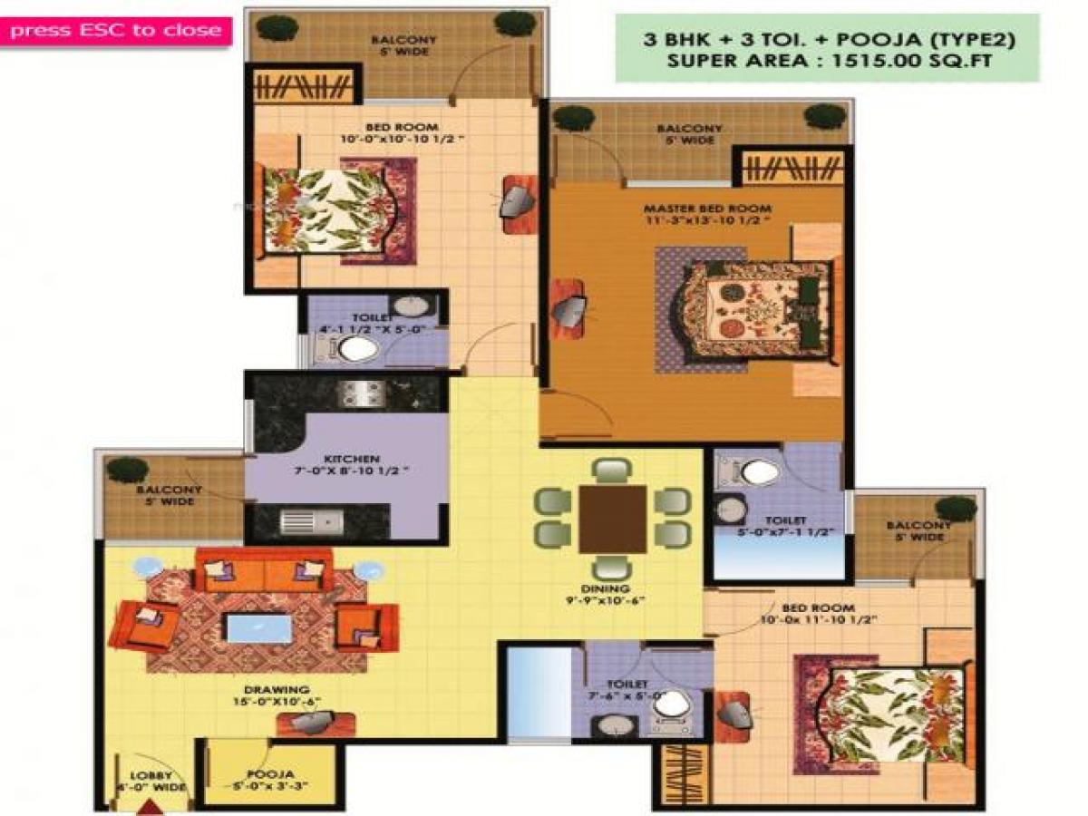 3 bedrooms House in Ghaziabad, India No. 57483