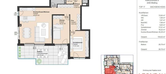 Квартира с 3 комнатами в Мёдлинг, Австрия № 24983 9