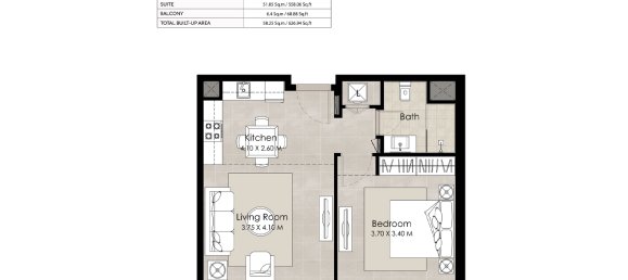 Apartamento T1 em Dubai, UAE N.º 32211 9