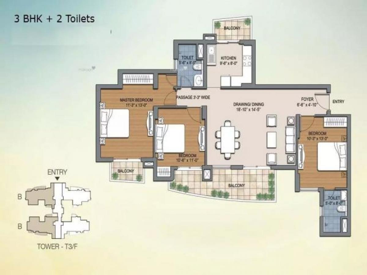 3 غرف نوم منزل في Faridabad, India رقم 7722