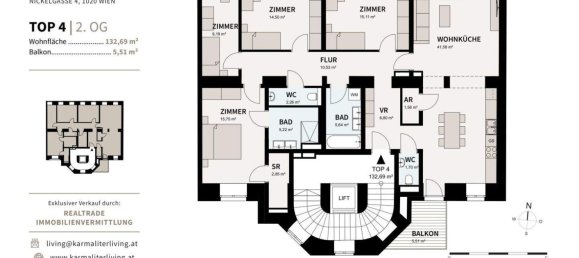 5 rooms Apartment in Leopoldstadt, Austria No. 67871 5