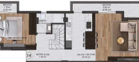 Apartamento de 4+1 en Mugla, Turkey No. 33506 20