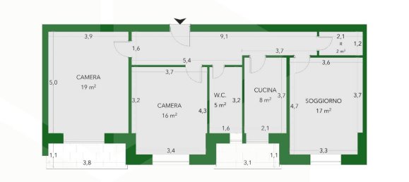 3-salle Appartement à Rome, Italy No. 23647 2