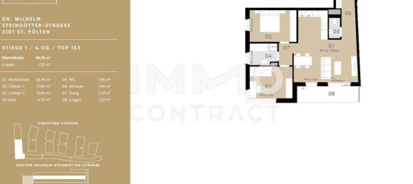 3 rooms Apartment in St. Polten, Austria No. 2401 12