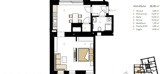2 rooms Apartment in Brigittenau, Austria No. 260962 5