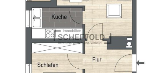 Квартира с 1 спальней в Биберах, Германия № 111189 14