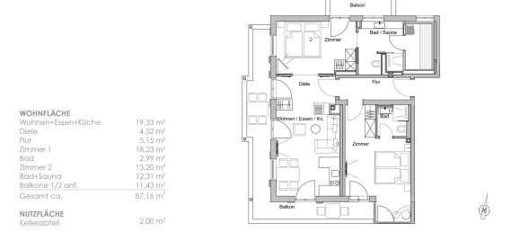 Квартира с 2 спальнями в Miesbach, Германия № 128670 5