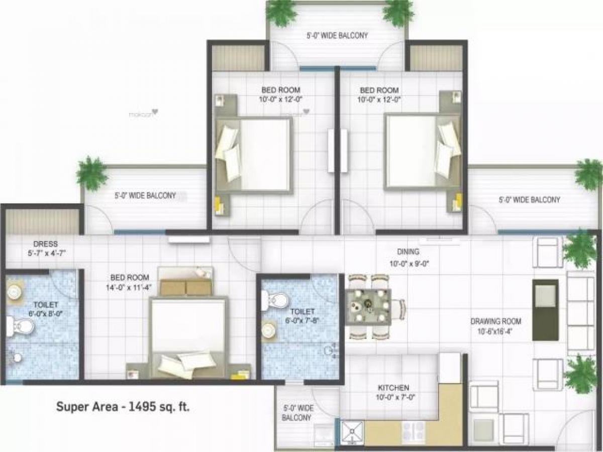 3 bedrooms House in Noida, India No. 43399