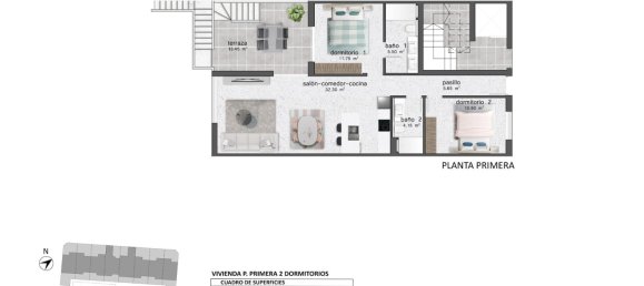 Bungalow T2 em Pilar de la Horadada, Spain N.º 6876 9