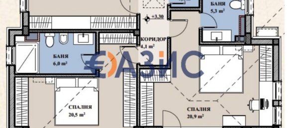 Дом с 4 спальнями в Свети-Влас, Болгария № 1004 17