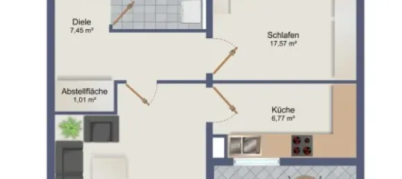 Квартира с 1 спальней в Мюнхен, Германия № 172871 13