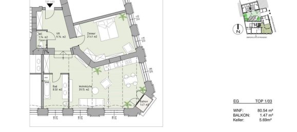 2 rooms Apartment in Modling, Austria No. 108043 10