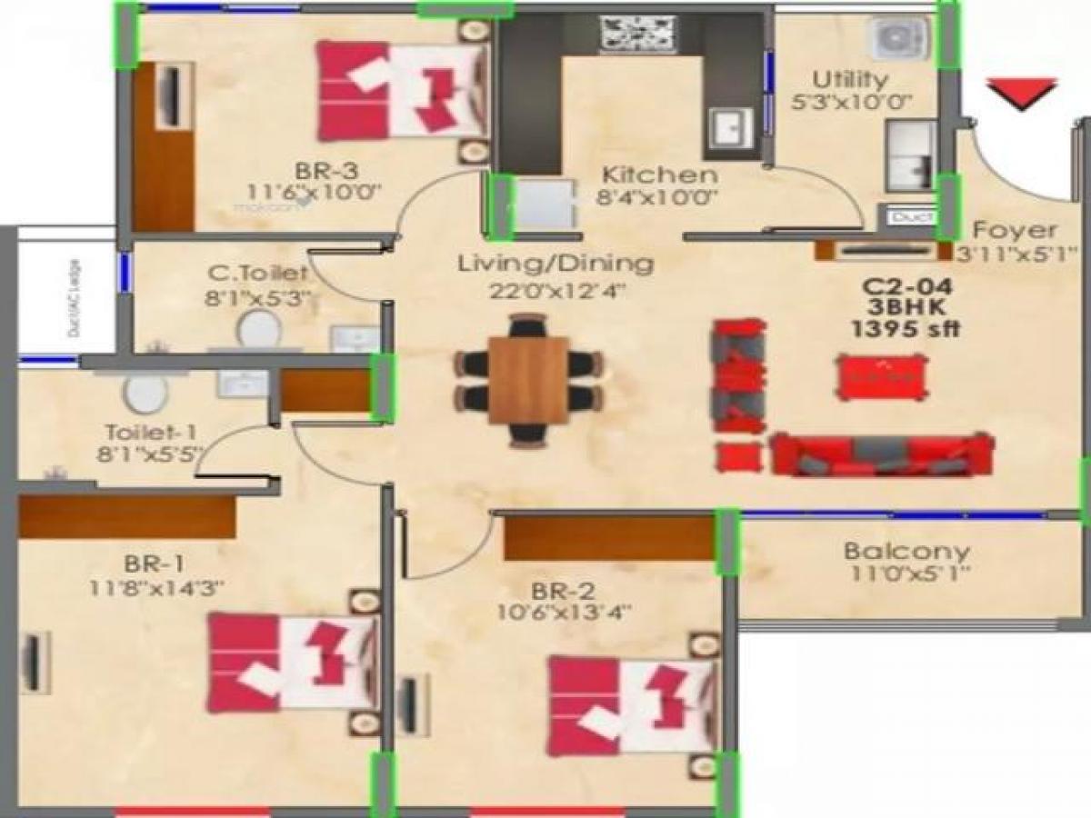 3 chambres Maison à Bangalore, India No. 52821