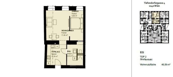 2غرفة شقة في Penzing, Austria رقم 146894 13