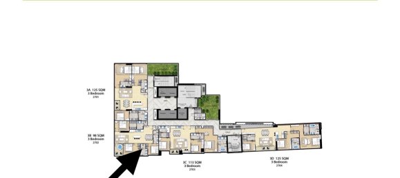 3 Schlafzimmer Eigentumswohnung in The Riviera Malibu Pattaya, Thailand, Nr. 32982 2