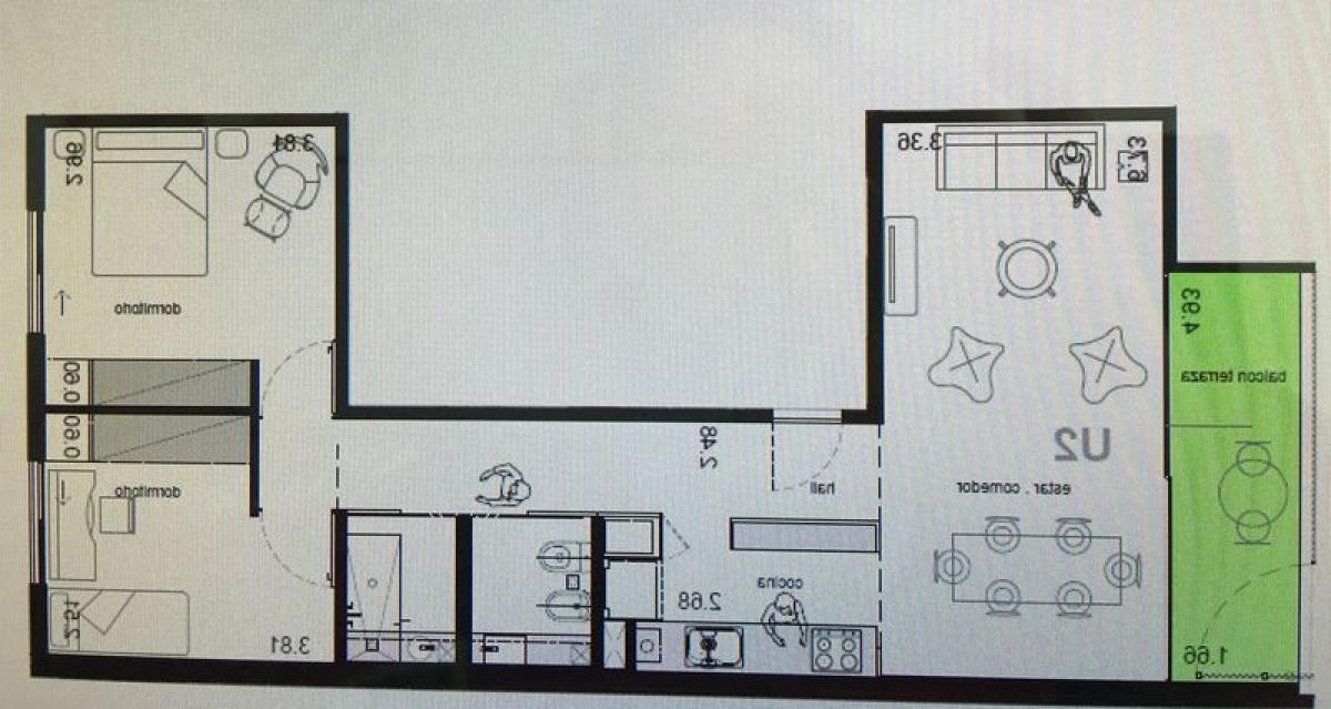 Квартира с 2 спальнями в Буэнос-Айрес, Аргентина № 72807
