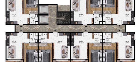 Квартира 1+1 в Конаклы, Турция № 31287 24