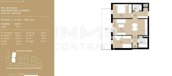 2 Schlafzimmer Wohnung in St. Pölten, Austria, Nr. 570 12