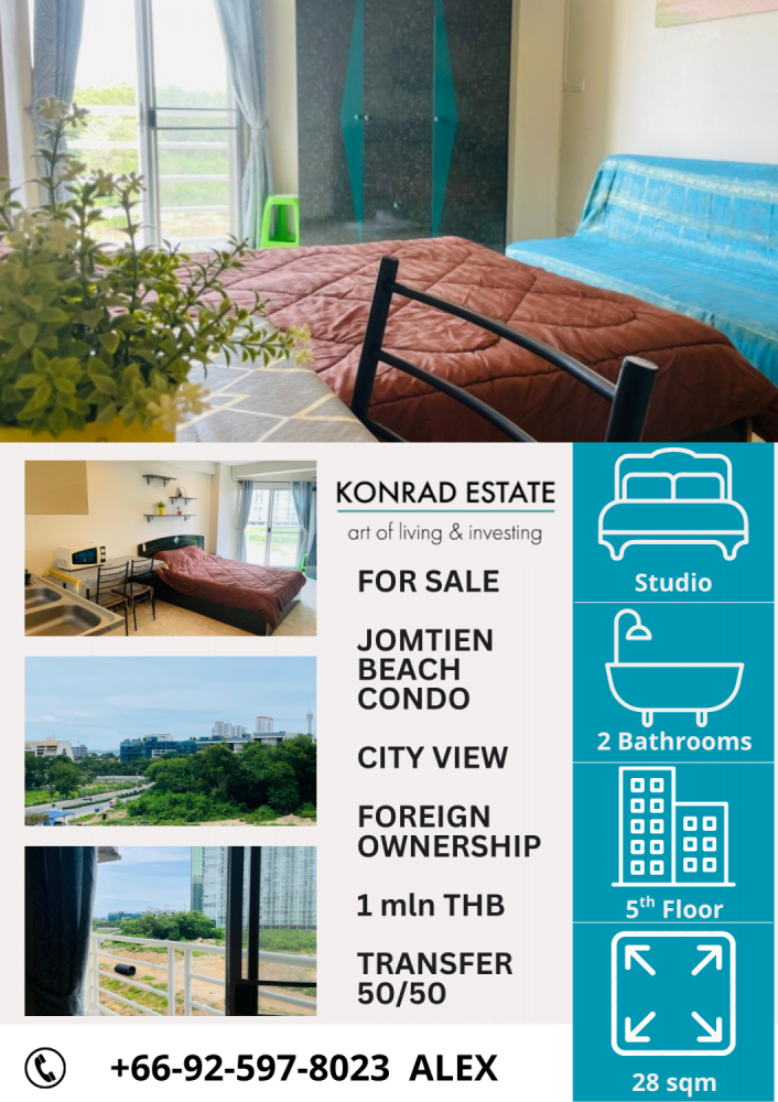 Estudio en el condominio en Pattaya, Thailand No. 59999