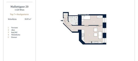 2 rooms Apartment in Meidling, Austria No. 196497 20