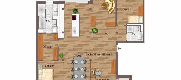 Квартира с 2 спальнями в Лейпциг, Германия № 324807 10