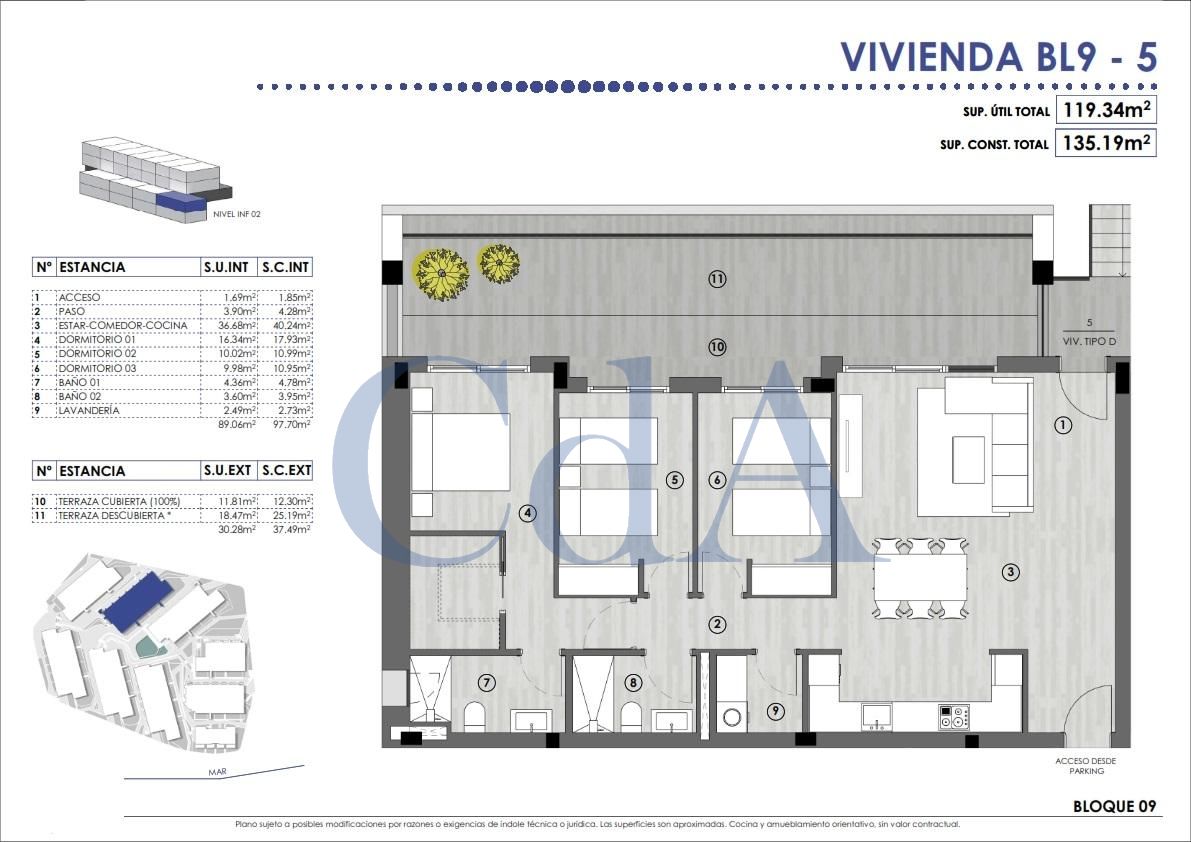 Apartamento de 3 dormitorios en Santa Pola, Spain No. 5516