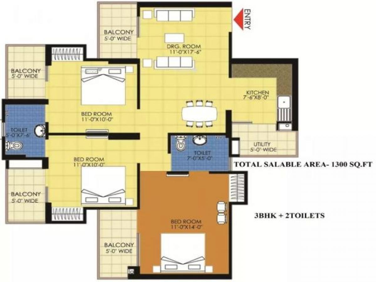 3 غرف نوم منزل في Noida, India رقم 67402