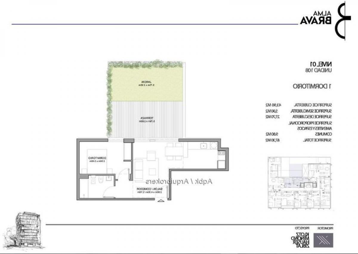 Studio à Montevideo, Uruguay No. 9158