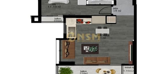 Wohnung 1+1 in Mersin, Turkey, Nr. 31097 12