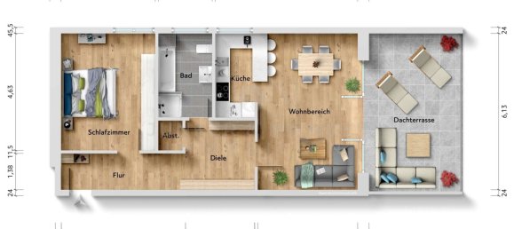 2 rooms Apartment in Lippe, Germany No. 250981 10