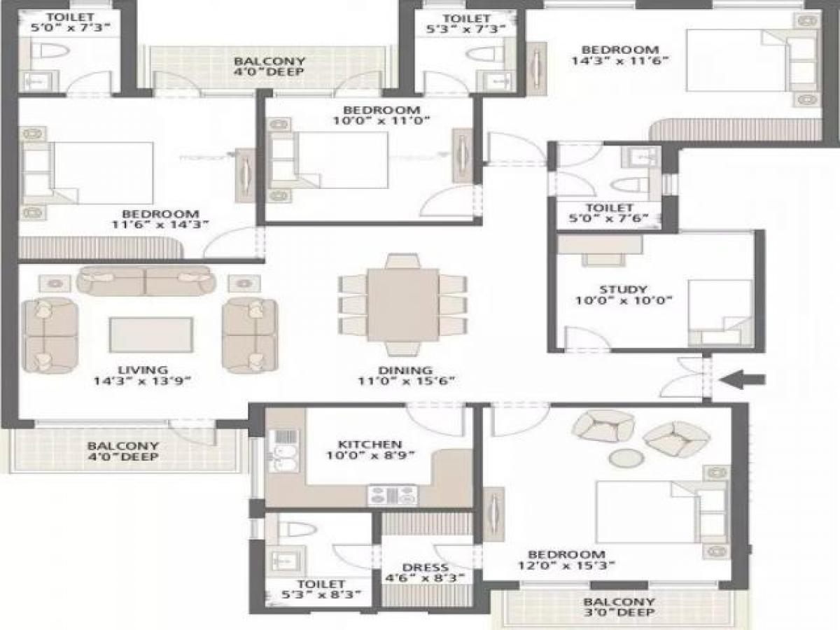 4 Schlafzimmer Haus in Gurgaon, India, Nr. 20393