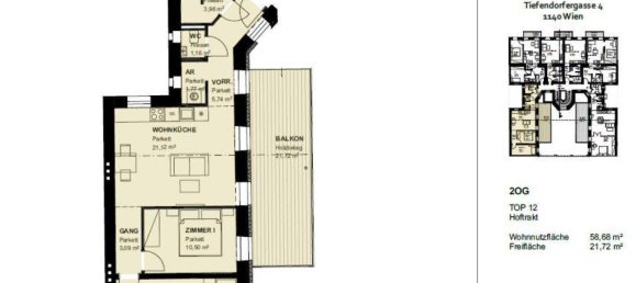 3غرفة شقة في Penzing, Austria رقم 153695 11