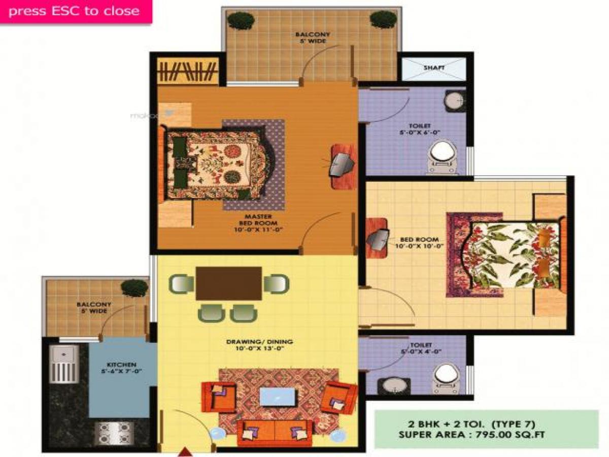 2 bedrooms House in Ghaziabad, India No. 63632