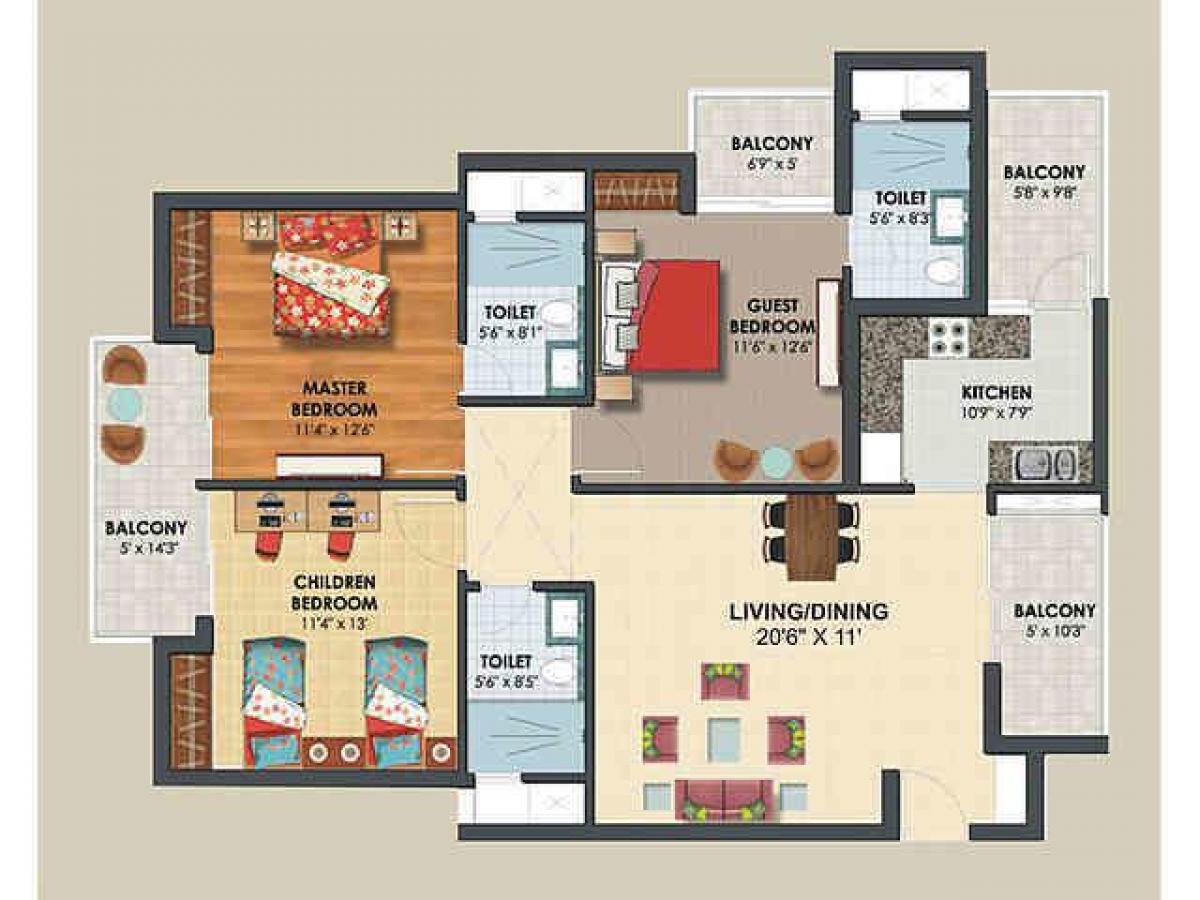 3 bedrooms House in Ghaziabad, India No. 56278