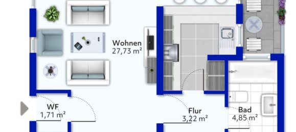 1 غرف نوم شقة في Zollernalbkreis, Germany رقم 90539 5