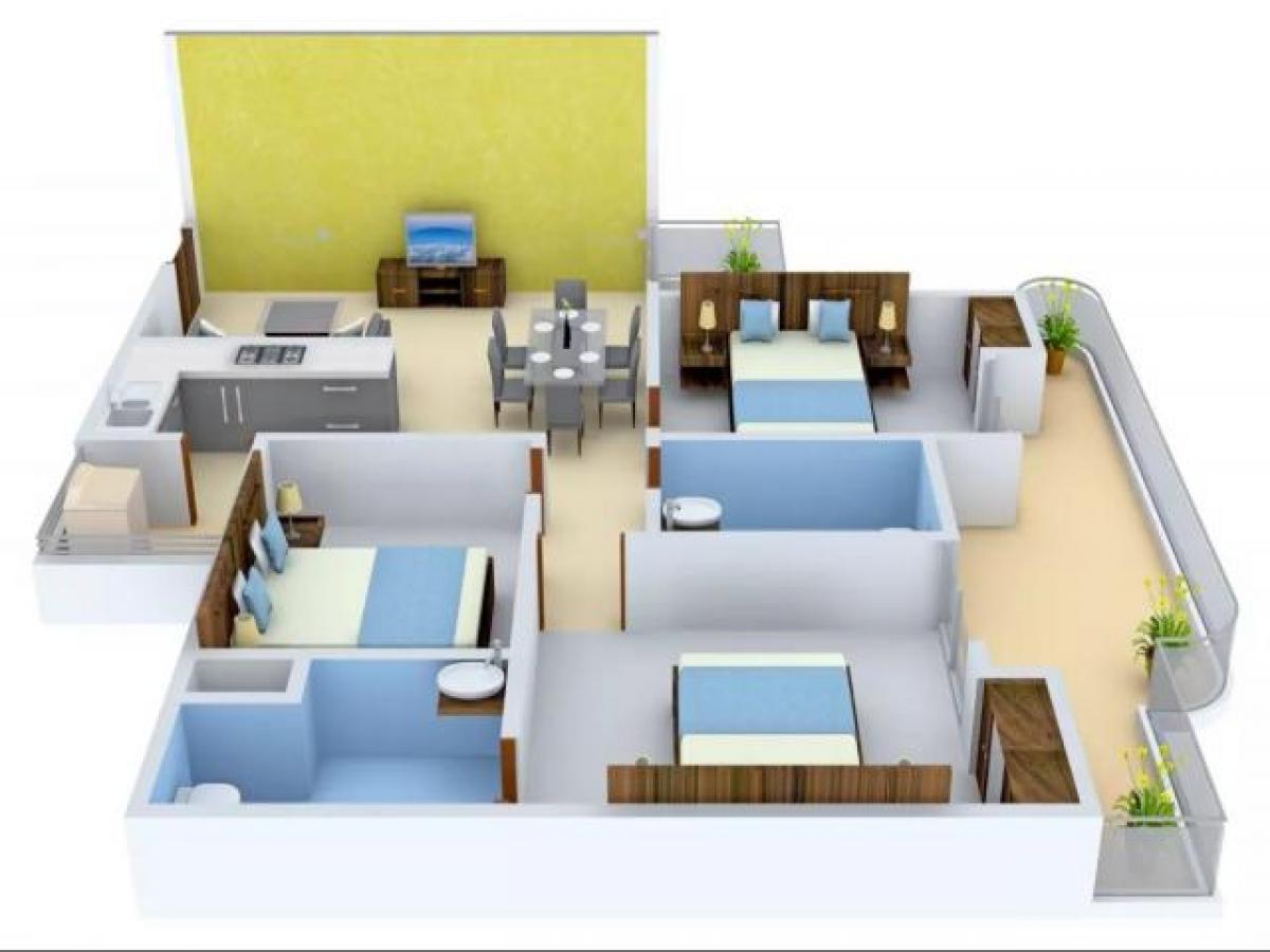 Дом с 3 спальнями в Газиабад, Индия № 6193