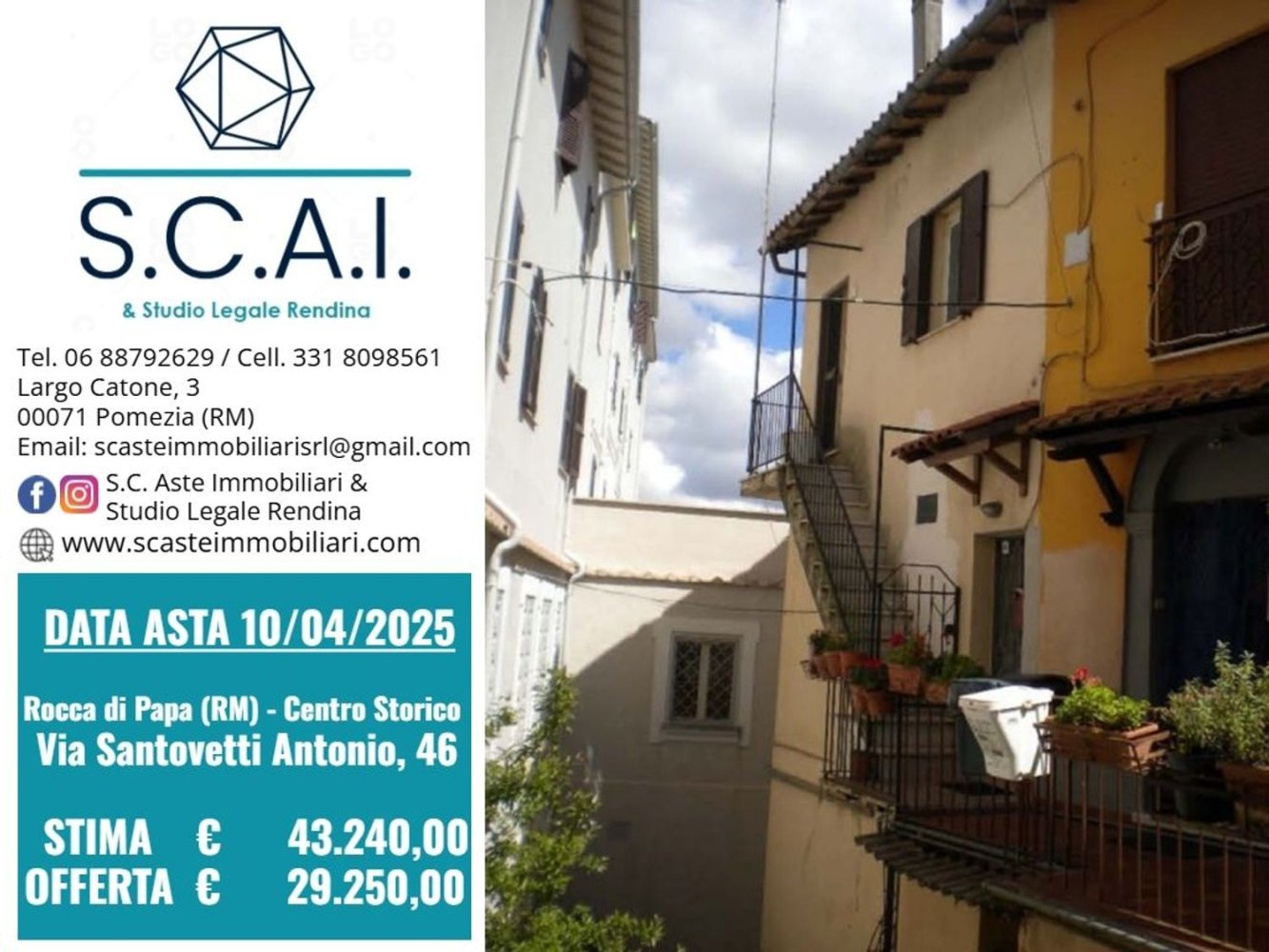 Studio in Rocca di Papa, Italy No. 100072