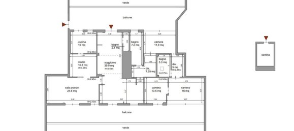 Пентхаус с 3 спальнями в Милан, Италия № 295137 10