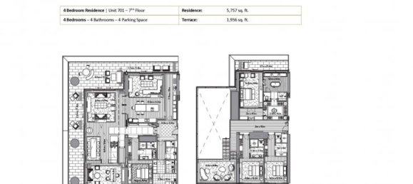 Дуплекс с 4 спальнями в DORCHESTER COLLECTION, Дубай, ОАЭ № 57729 11