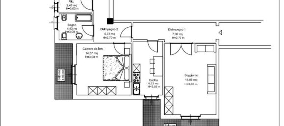 3 rooms Apartment in Bergamo, Italy No. 6054 4