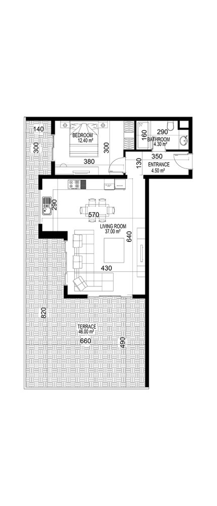 Квартира 1+1 в Yekta Kingdom Premium, Махмутлар, Турция № 36340 1