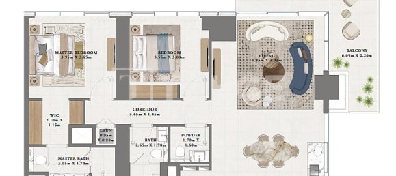 Apartamento T2 em Dubai, UAE N.º 97554 3