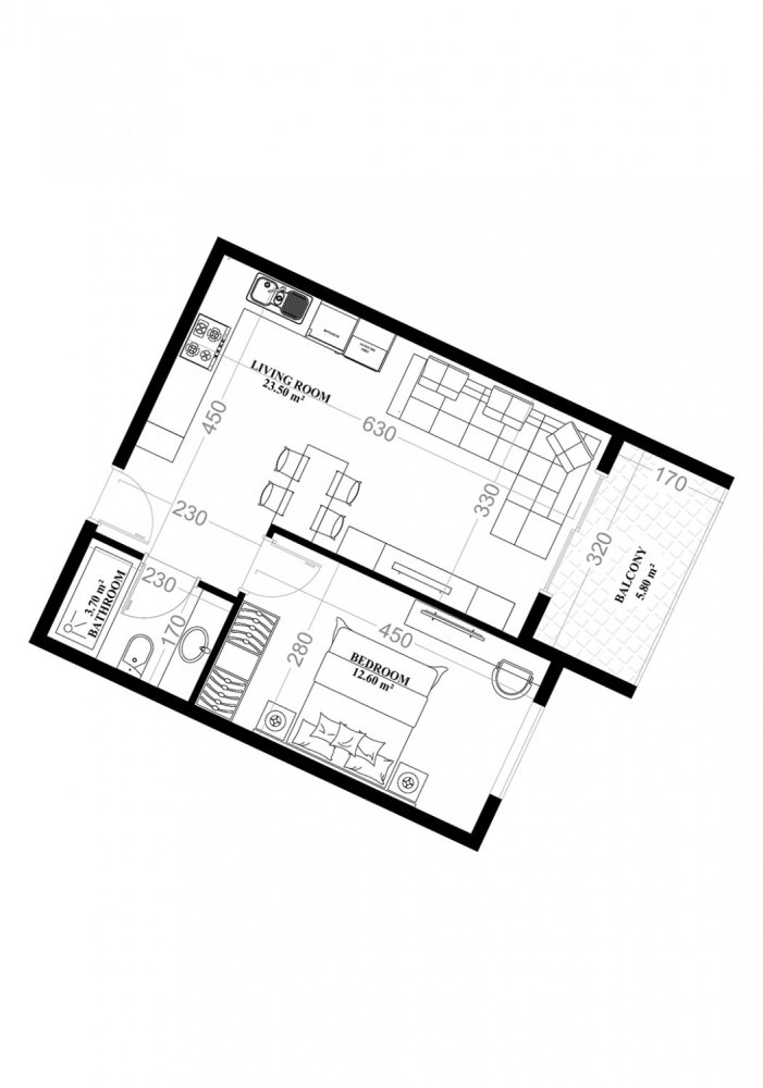 Квартира 1+1 в YEKTA ALARA CİTY Residence, Махмутлар, Турция № 35357 1