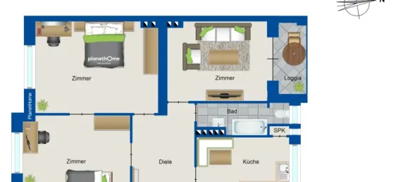 3غرفة شقة في Steglitz, Germany رقم 94527 11